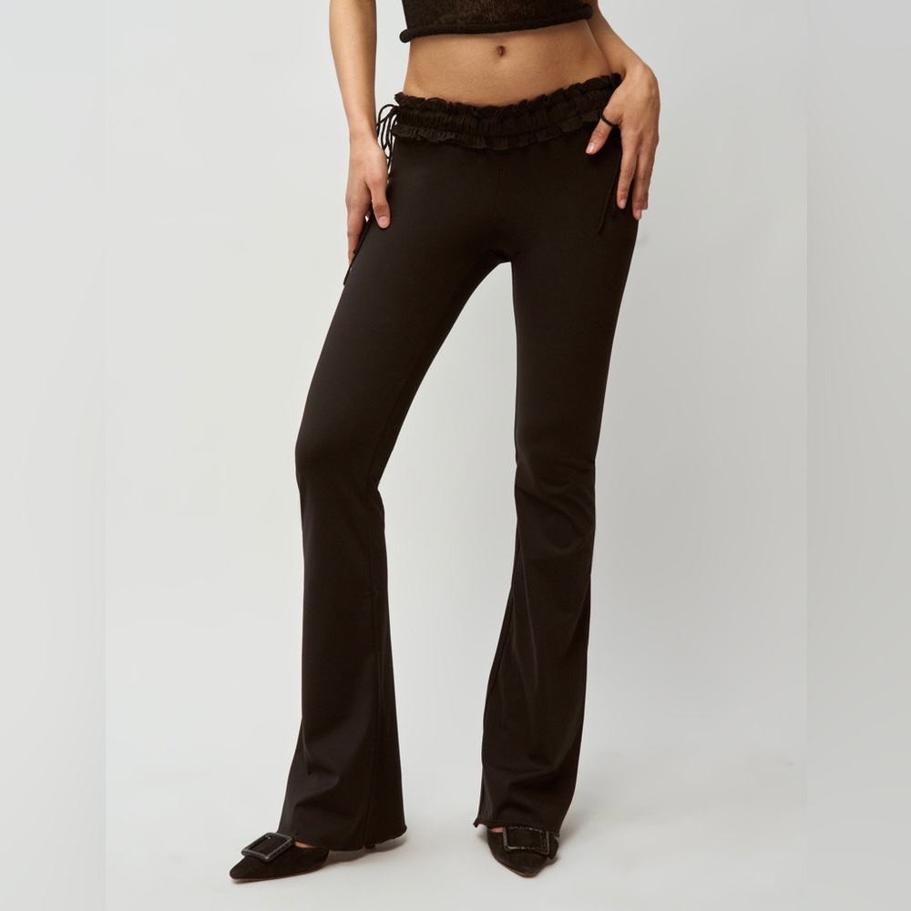 Danielle Guizio Ruched Side Tie Pants - Picture 2 of 6